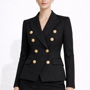 NWT Wisteria Chloe Black Double-Breasted Women's Blazer